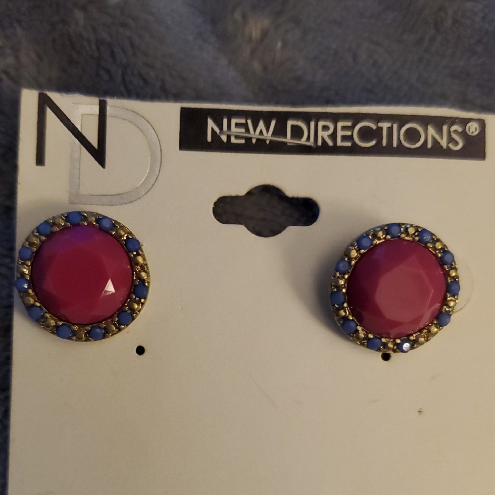 New Directions Fuchsia and Sapphire Earrings